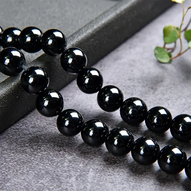 Strang Kugeln, Schörl (stab.), 08mm | Schreier Edelsteine, Heilsteine & Schmuck