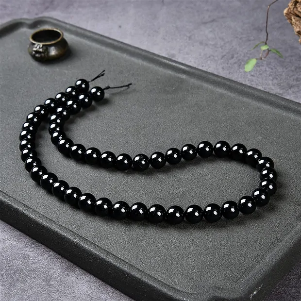 Rang de collier boules, Schorl (stab.), 08mm | Marco Schreier