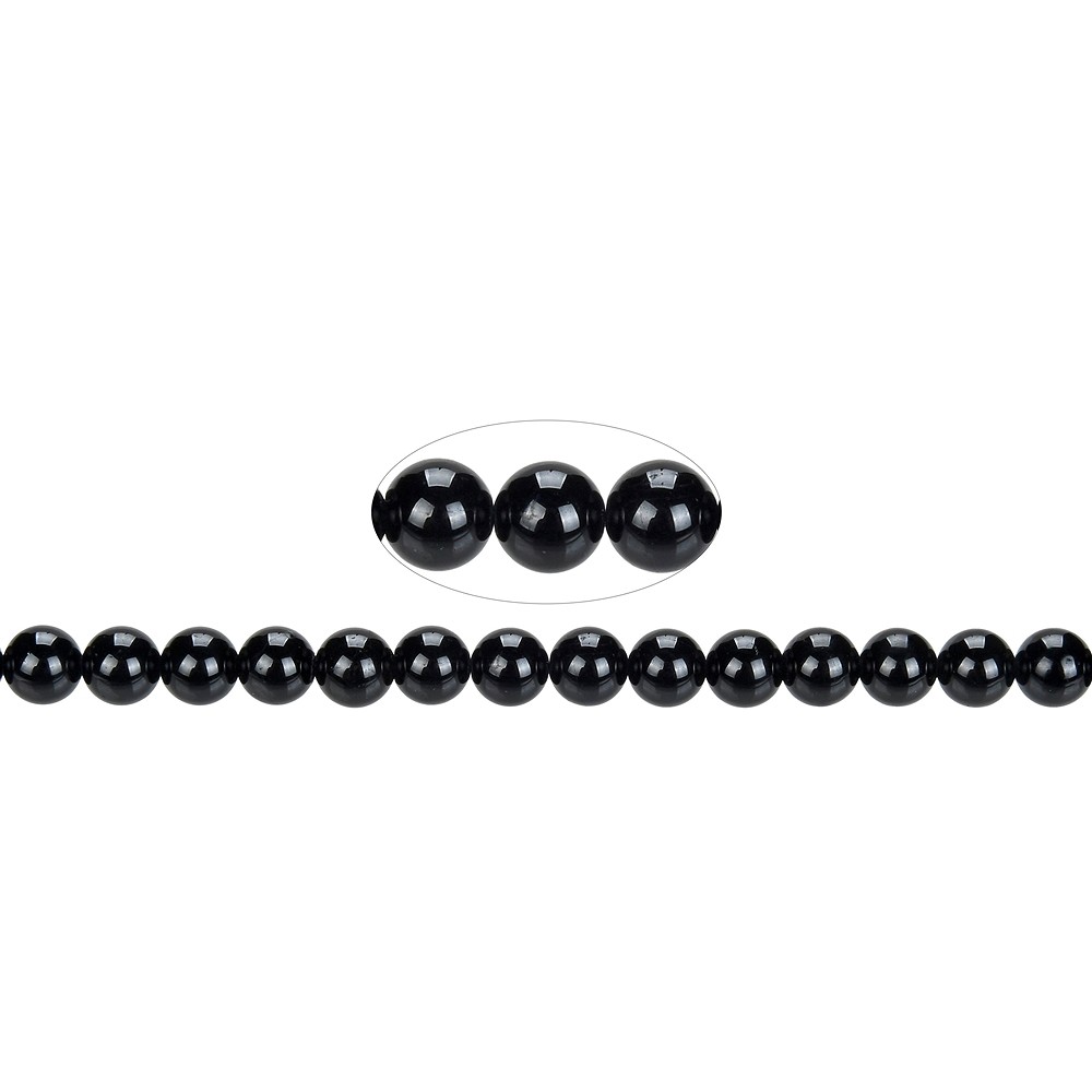 Strang Kugeln, Schörl (stab.), 08mm | Schreier Edelsteine, Heilsteine & Schmuck