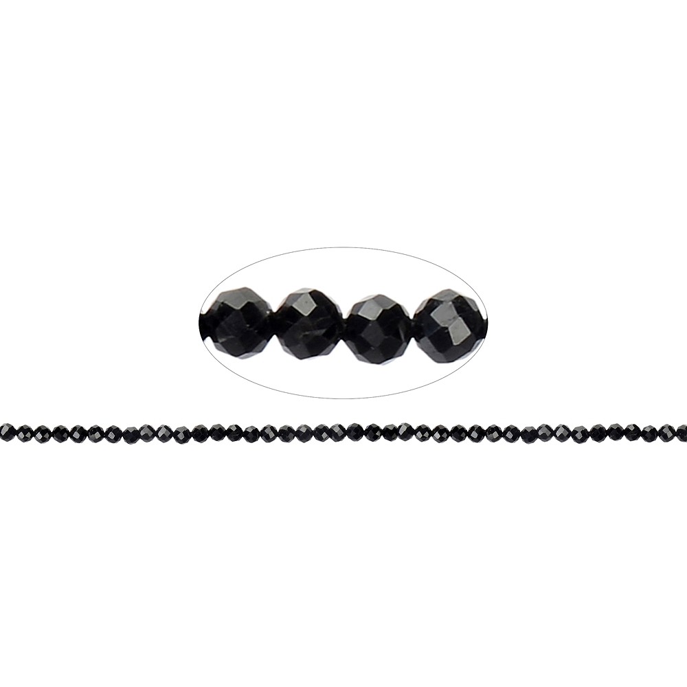 Cuentas de piedras preciosas, Turmalina negra (estabilizado), facetado, 04mm | Marco Schreier