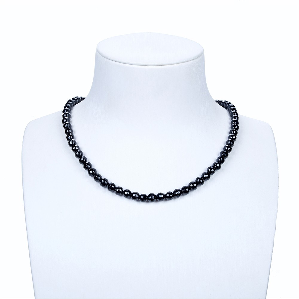 Strang Kugeln, Schörl (stab.), facettiert, 06mm | Marco Schreier