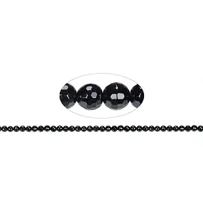 String Beads, Tourmaline (stab.), faceted, 06mm | gems, healing stones & jewelry