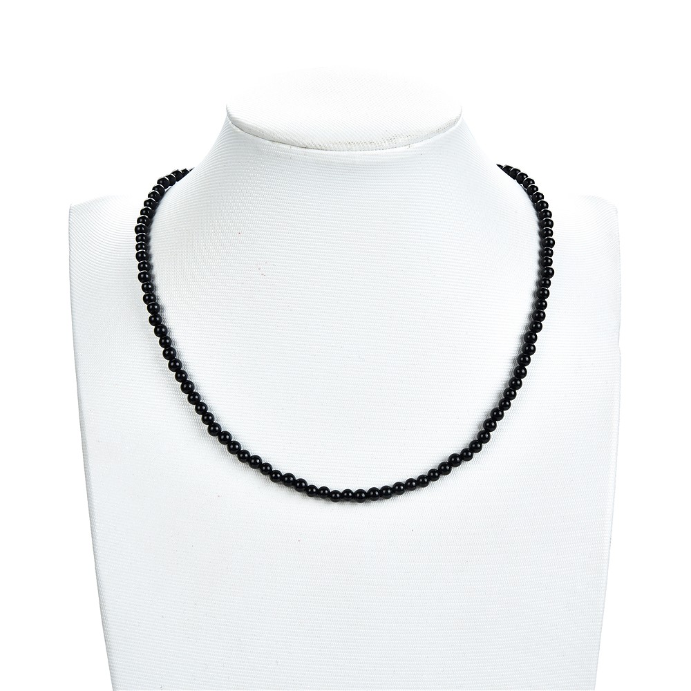 Rang de collier boules, Schorl (stab.), 04 - 05 mm | Marco Schreier