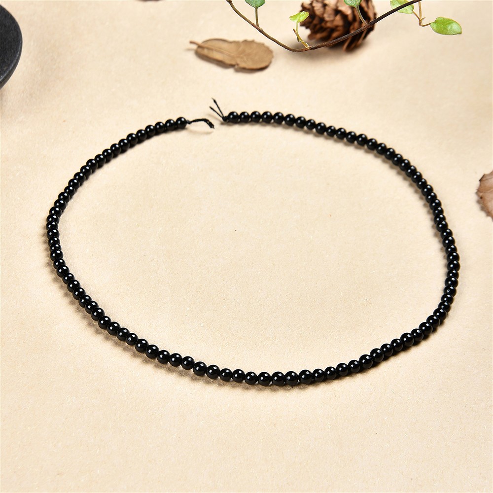 Rang de collier boules, Schorl (stab.), 04 - 05 mm | Marco Schreier