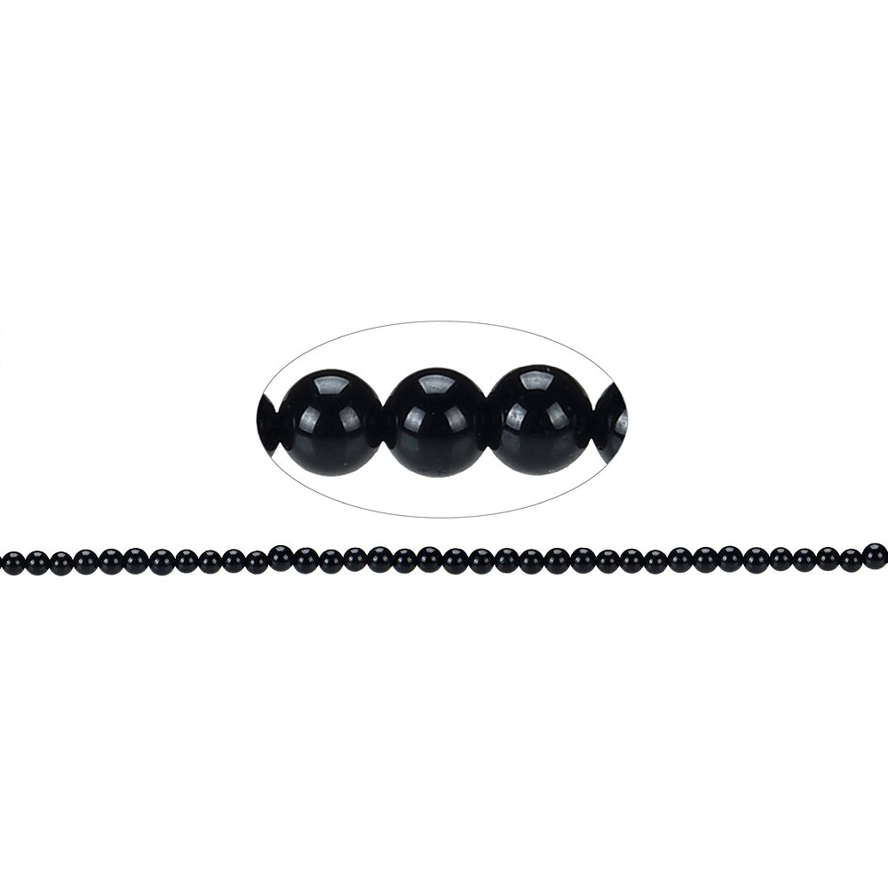 Rang de collier boules, Schorl (stab.), 04 - 05 mm | Marco Schreier