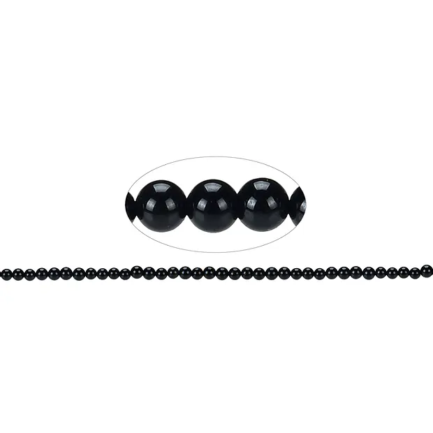 Rang de collier boules, Schorl (stab.), 04 - 05 mm | Marco Schreier
