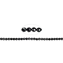 141380110020 Strang Kugeln, Schörl (stab.), facettiert, 02mm (39cm) | Marco Schreier