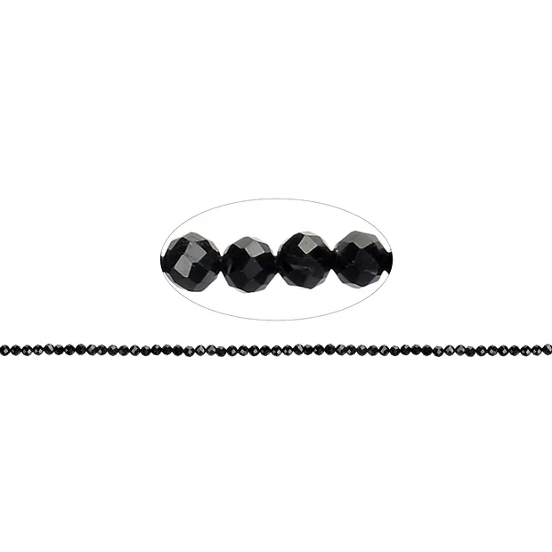 Strang Kugeln, Schörl (stab.), facettiert, 03mm (38cm) | Marco Schreier