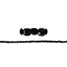 Rang de collier, Schorl (stab.), 02,0 - 02,5mm, facetté (39cm) | Marco Schreier