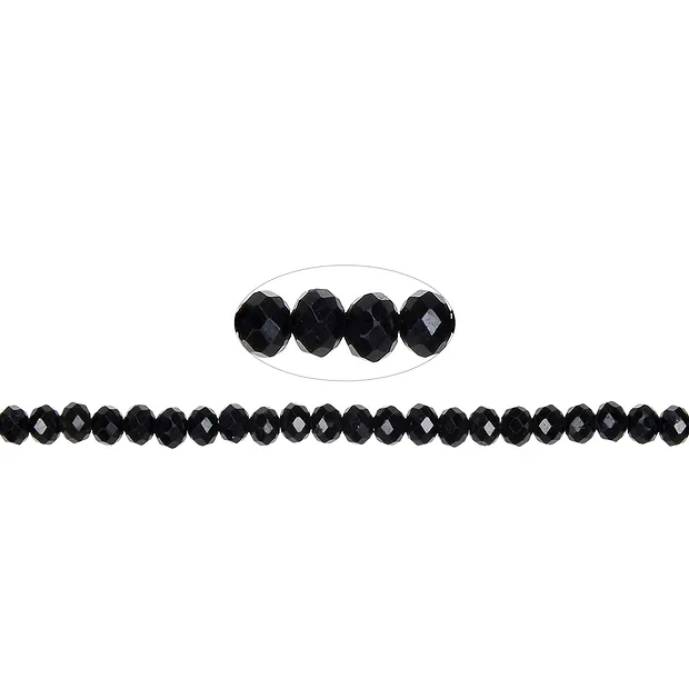 Collar de botones, Turmalina negra (estabilizado), 02 x 04mm, facetado | Marco Schreier