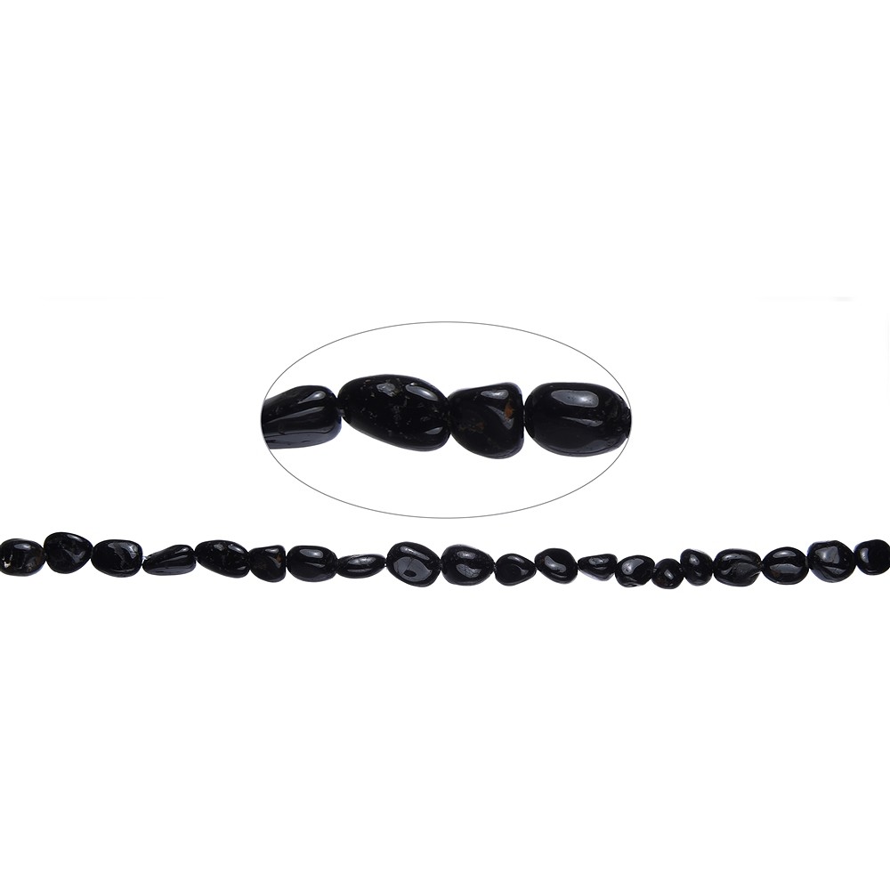 Rang de colliers Nuggets, Schorl (stab.), 06-11 x 06-08mm | Marco Schreier