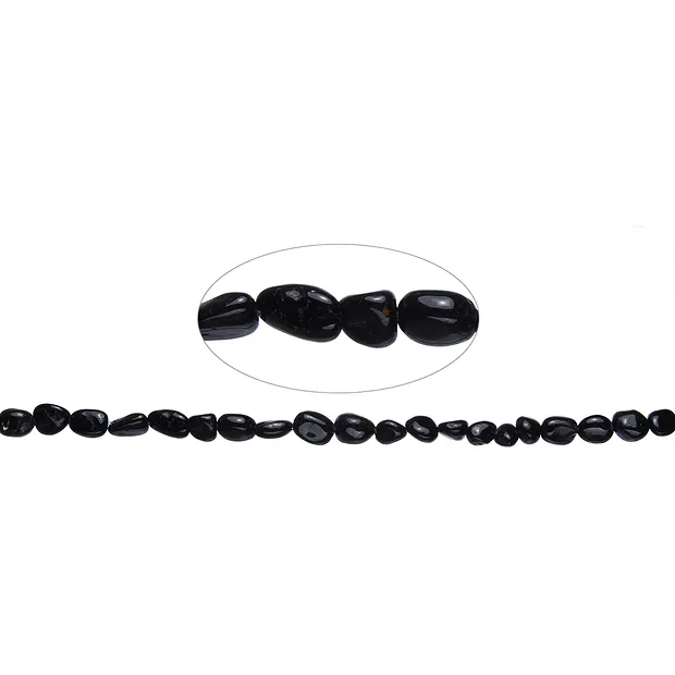 Rang de colliers Nuggets, Schorl (stab.), 06-11 x 06-08mm | Marco Schreier