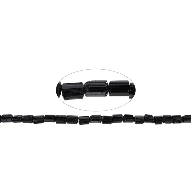 Rang de colliers de pierres brutes, Schorl (stab.), 07-11 x 07-09mm | Marco Schreier