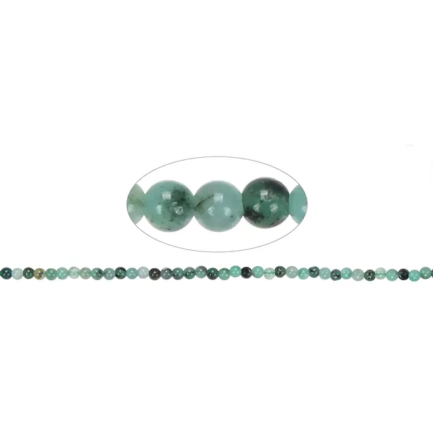 String Beads, Emerald, 03mm (38cm) | wholesaler gems, healing stones & jewelry
