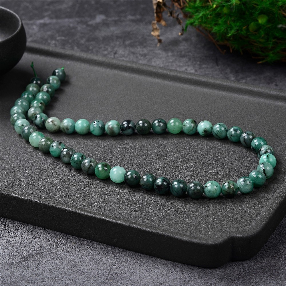 Strang Kugeln, Smaragd, 08mm | Mineralienhandel Edelsteine, Heilsteine & Schmuck