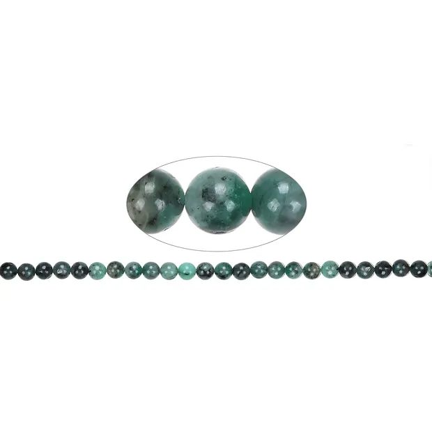 String Beads, Emerald, 08mm | Schreier wholesale; gems, healing stones & jewelry