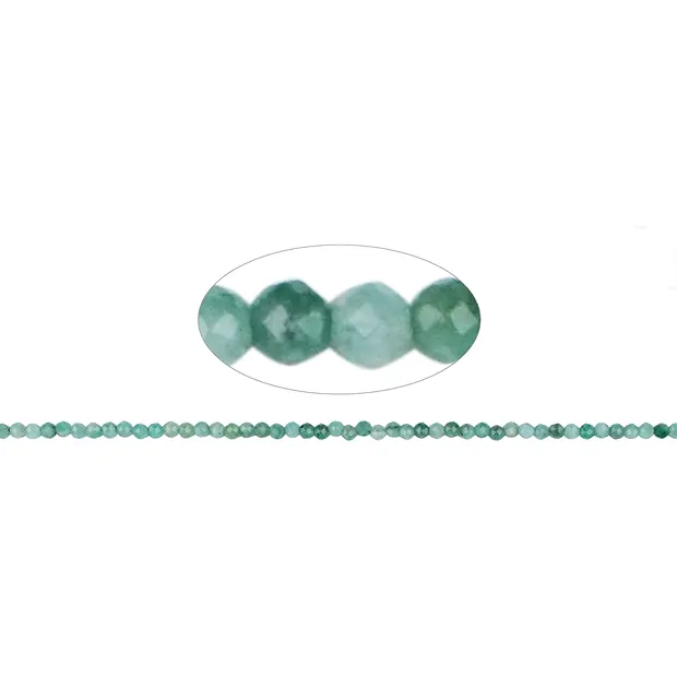 String Beads, emerald, faceted, 03mm (39cm) | wholesaler gems & healing stones