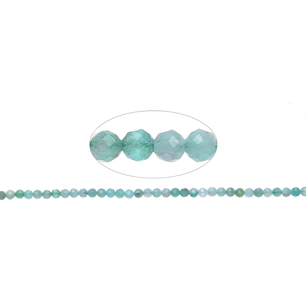 Strang Kugeln, Smaragd, 03mm, facettiert | GH Edelsteine, Heilsteine & Schmuck