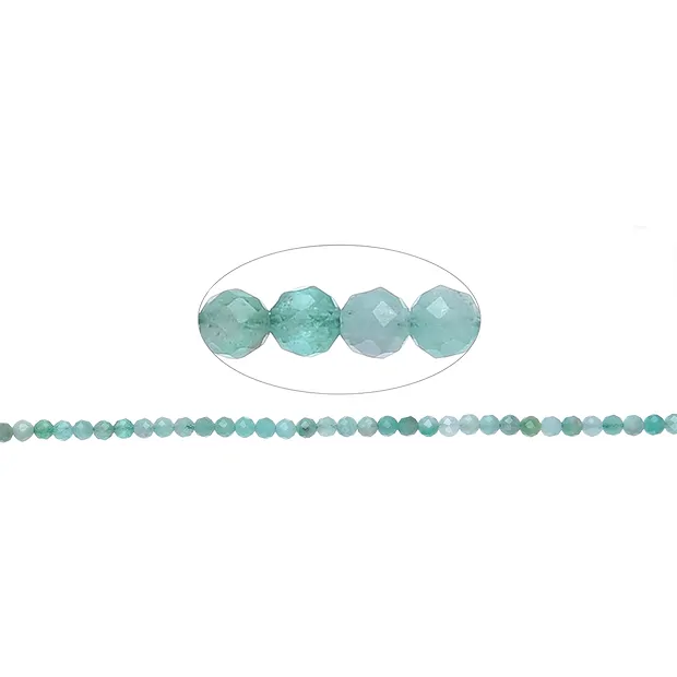 String Beads, Emerald, 03mm, faceted | wholesaler gems, healing stones & jewelry