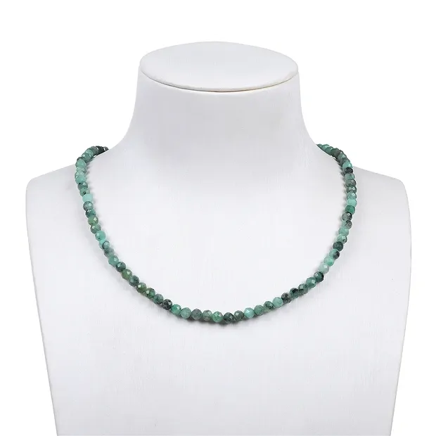 String Beads, emerald, faceted, 05mm (39cm) | wholesaler gems & healing stones