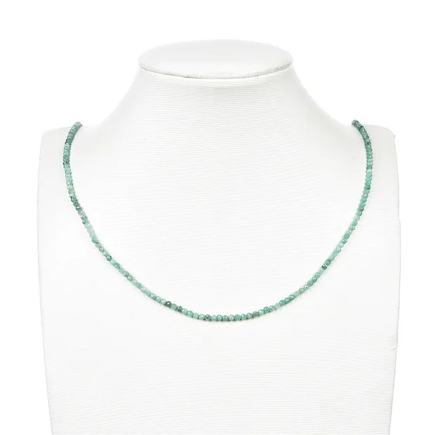 String Beads, emerald, faceted, 02mm (38cm) | wholesaler gems & healing stones
