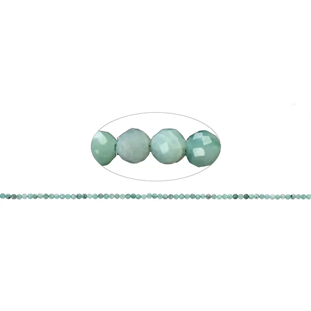 String Beads, emerald, faceted, 02mm (38cm) | wholesaler gems & healing stones
