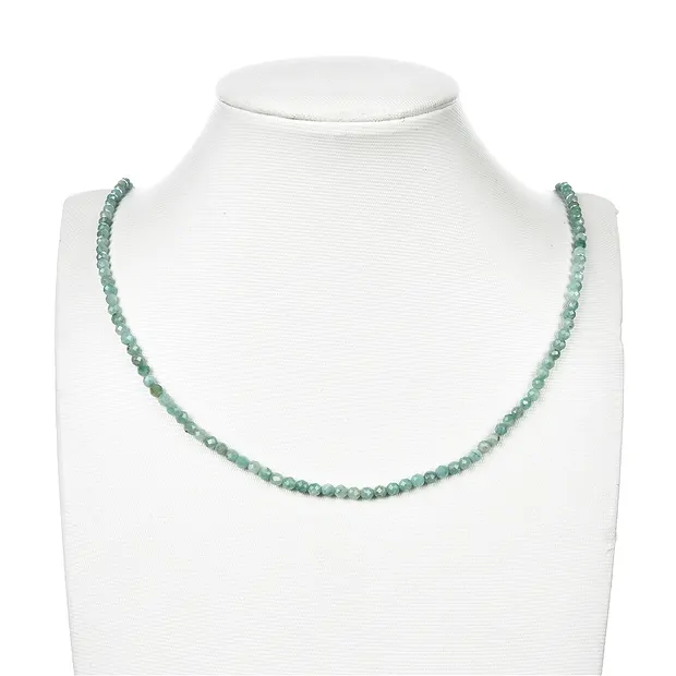 String Beads, Emerald, faceted, 03,5- 04,0mm | wholesaler gems & healing stones