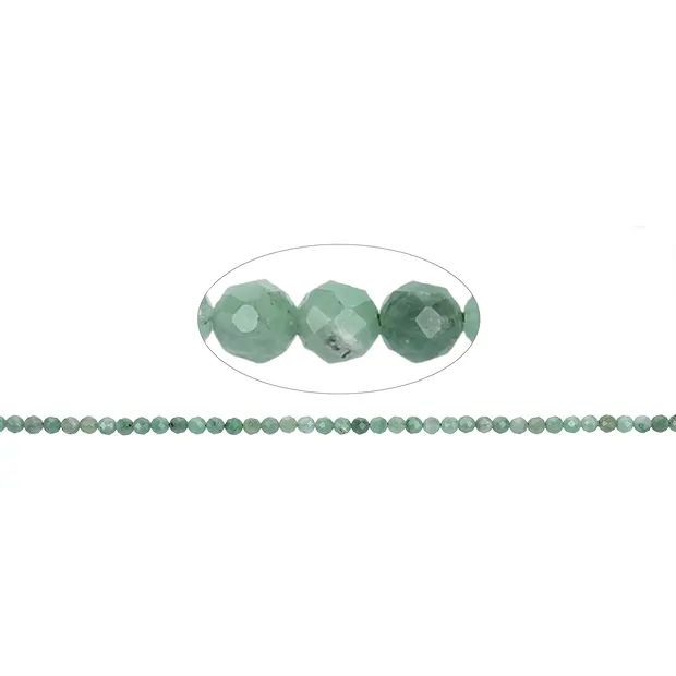 String Beads, Emerald, faceted, 03,5- 04,0mm | wholesaler gems & healing stones