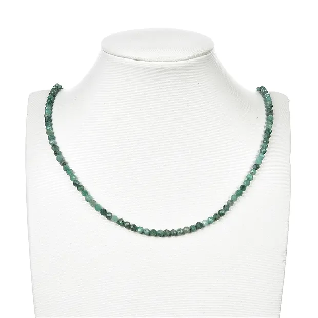 String Beads, emerald, faceted, 04mm (39cm) | wholesaler gems & healing stones