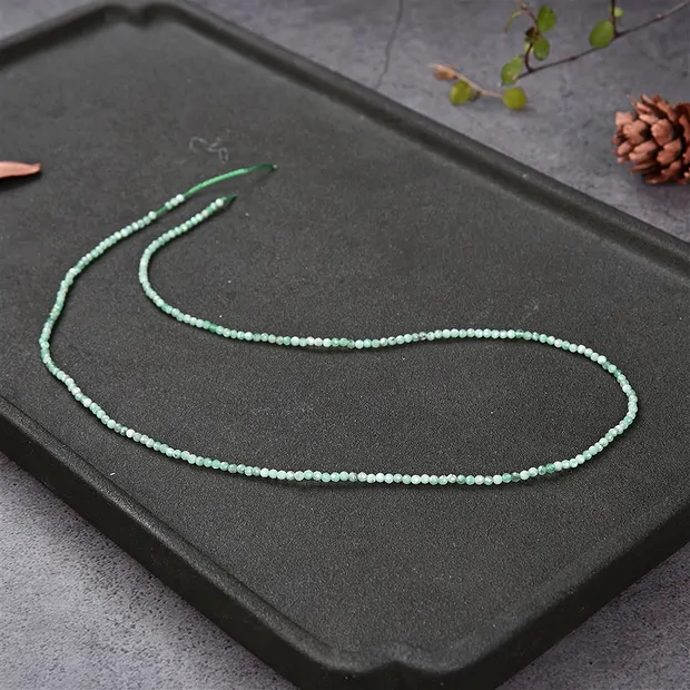 String Beads, emerald, faceted, 02.5-03.0mm | wholesaler gems & healing stones