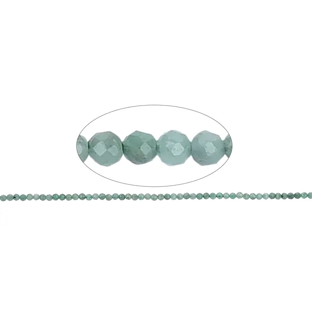 String Beads, emerald, faceted, 02.5-03.0mm | wholesaler gems & healing stones