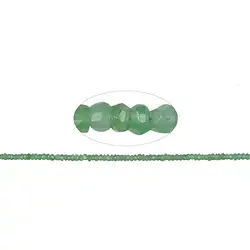 141440317420 Roundel strand, emerald, faceted, 03mm | Schreier gems, healing stones & jewelry