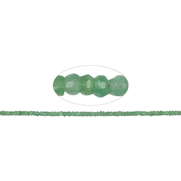 Strang Roundel, Smaragd, facettiert, 03mm | GH Edelsteine, Heilsteine & Schmuck