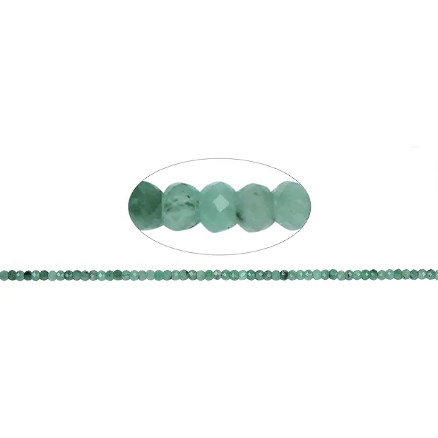 Button strand, smargad, faceted, 03 x 02mm | wholesaler gems & healing stones