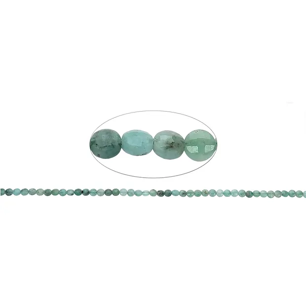 Strand slice/coin, emerald, faceted, 04mm (39cm) | Marco Schreier
