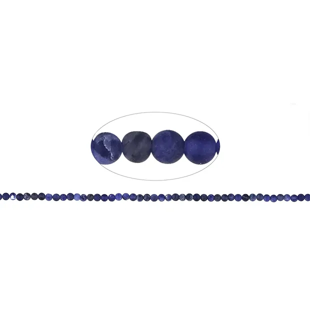 String Beads, Sodalite, matt, 03mm (39cm) | wholesaler gems & healing stones