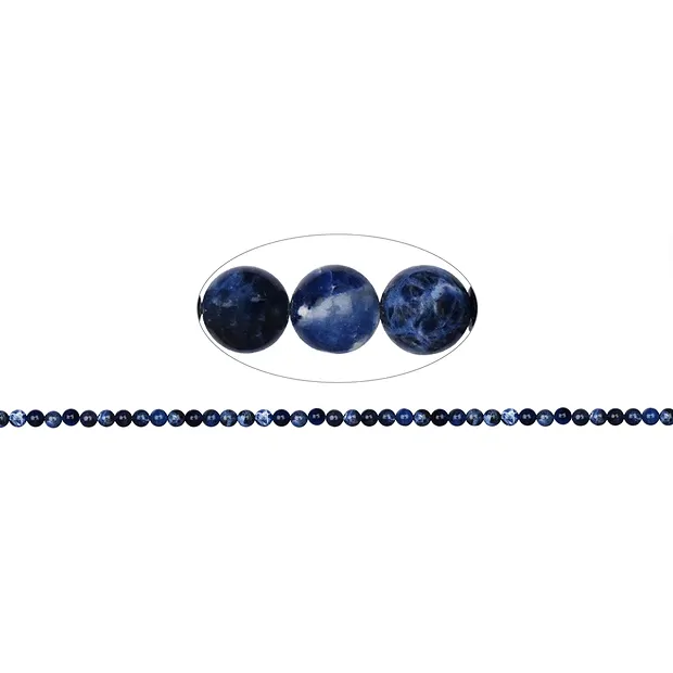 Rang de collier boules, Sodalite, 04mm | Marco Schreier