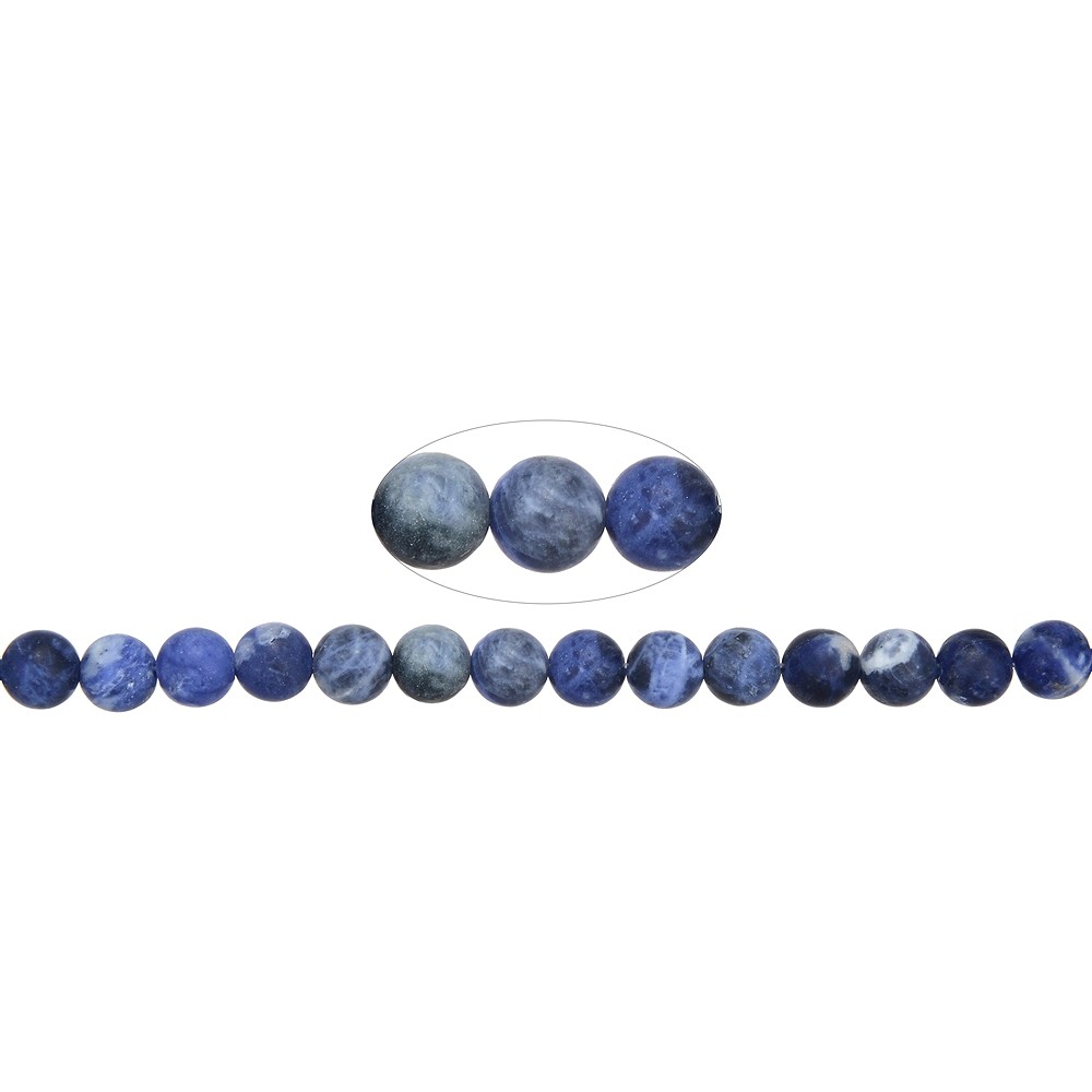 String Beads, Sodalite, matt, 08mm | wholesaler gems, healing stones & jewelry