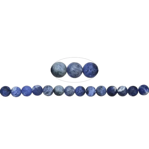 String Beads, Sodalite, matt, 08mm | wholesaler gems, healing stones & jewelry