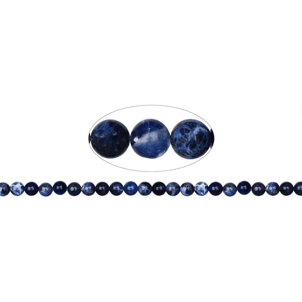 Filo di perline, Sodalite, 08-09mm | Gemme Schreier, pietre curative e gioielli