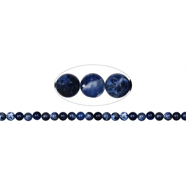 Rang de collier boules, Sodalite, 08-09mm | Marco Schreier