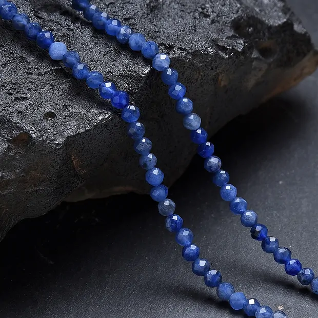 String Beads, Sodalite (extra), 03mm, faceted | wholesaler gems & healing stones
