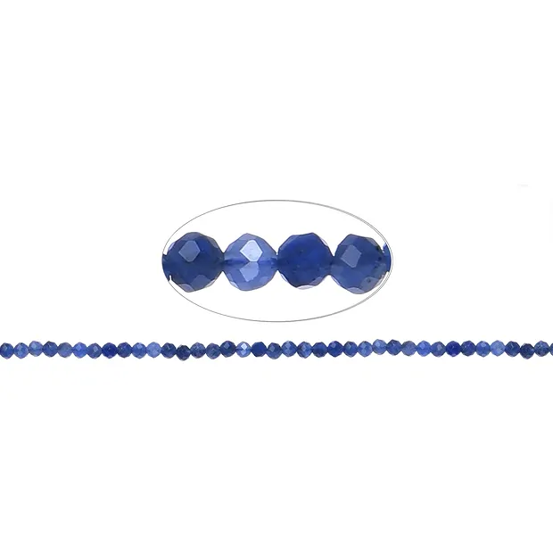String Beads, Sodalite (extra), 03mm, faceted | wholesaler gems & healing stones