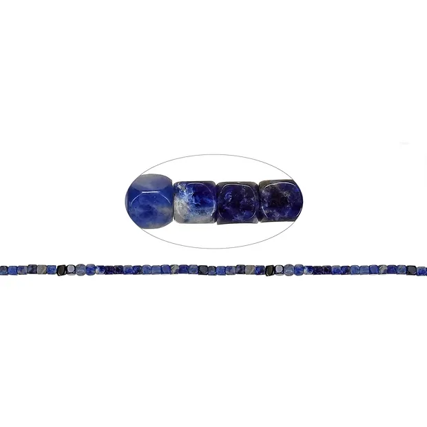 Fili di cubi, Sodalite, 04 mm (39 cm) | grossista gemme e pietre curative