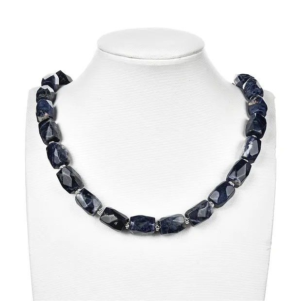 Rectangular strand, Sodalite, faceted, 15 x 11-12mm | Marco Schreier