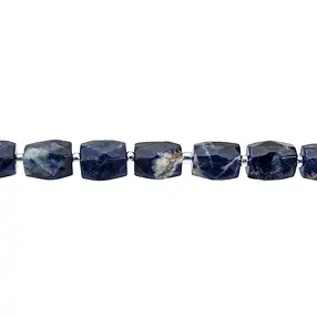 Rectangular strand, Sodalite, faceted, 15 x 11-12mm | Marco Schreier