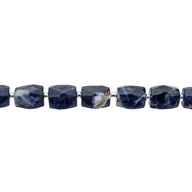 Rectangular strand, Sodalite, faceted, 15 x 11-12mm | Marco Schreier