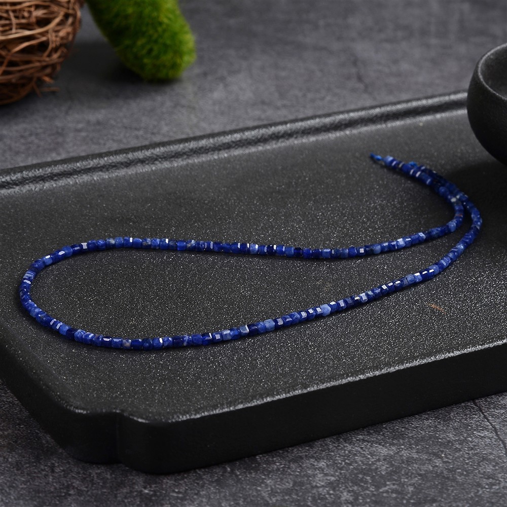 Strand cube, Sodalite, 02mm, faceted (39cm) | wholesaler gems & healing stones
