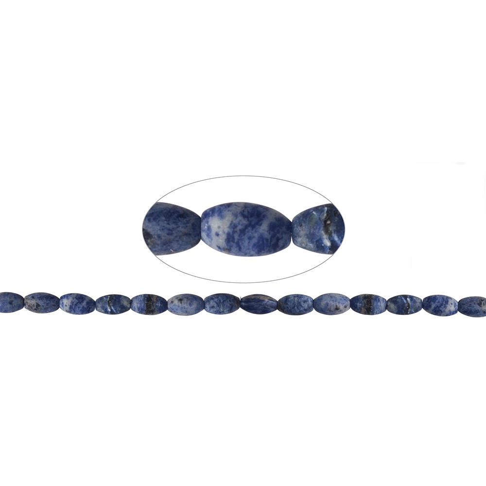 Spindle strand, Sodalite, matt, 14 x 08mm | wholesaler gems & healing stones