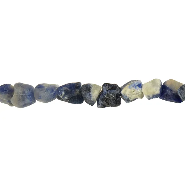 Strand of nuggets, Sodalite, rough polished, 12 - 15mm | Marco Schreier